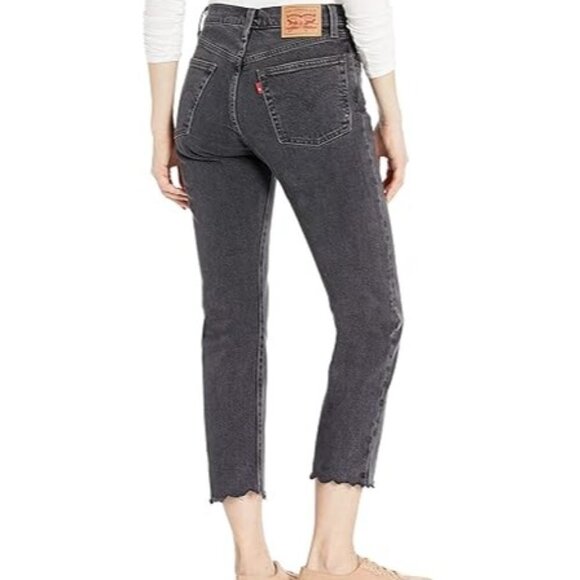 Levi's 501 Jeans Original Cropped Black Denim NEW Button Fly Women's 25 - Picture 2 of 7